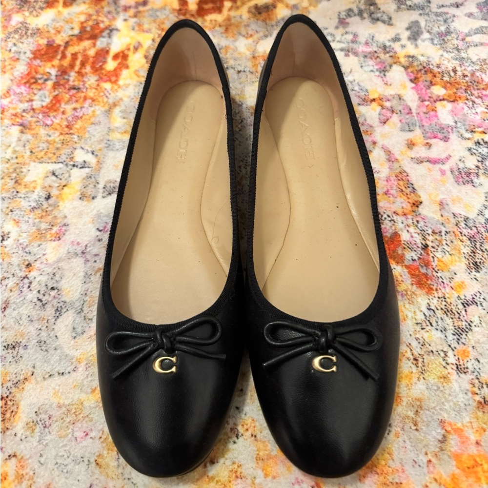 Coach Women’s Abigail Ballet Leather Flat (New Without Box)